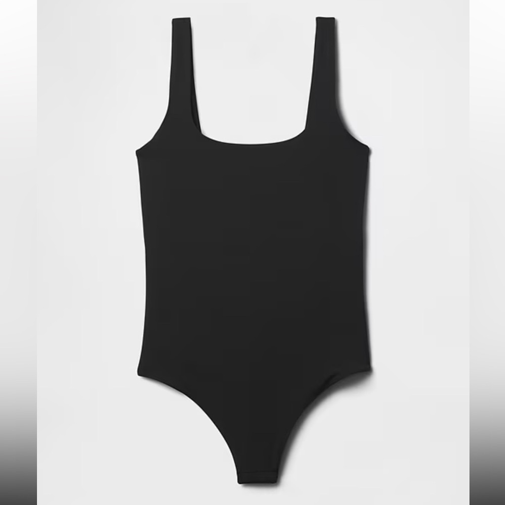 GapBody Black Scoop Neck Step In Thong Sleeveless Bodysuit Size Large